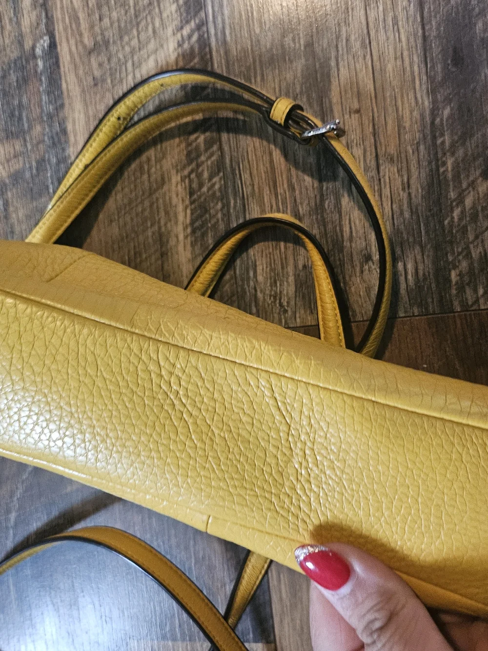 Coach Pebbled Leather Satchel in Mustard Yellow